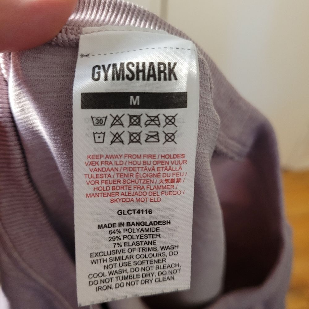 Gymshark Women's Long Sleeve Crop Top - Light Purple Size Medium EUC - Picture 7 of 14